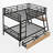 Zillah Metal Bunk Bed with Built-in Desk, Drawers and LED Light-1203376784-1166717664