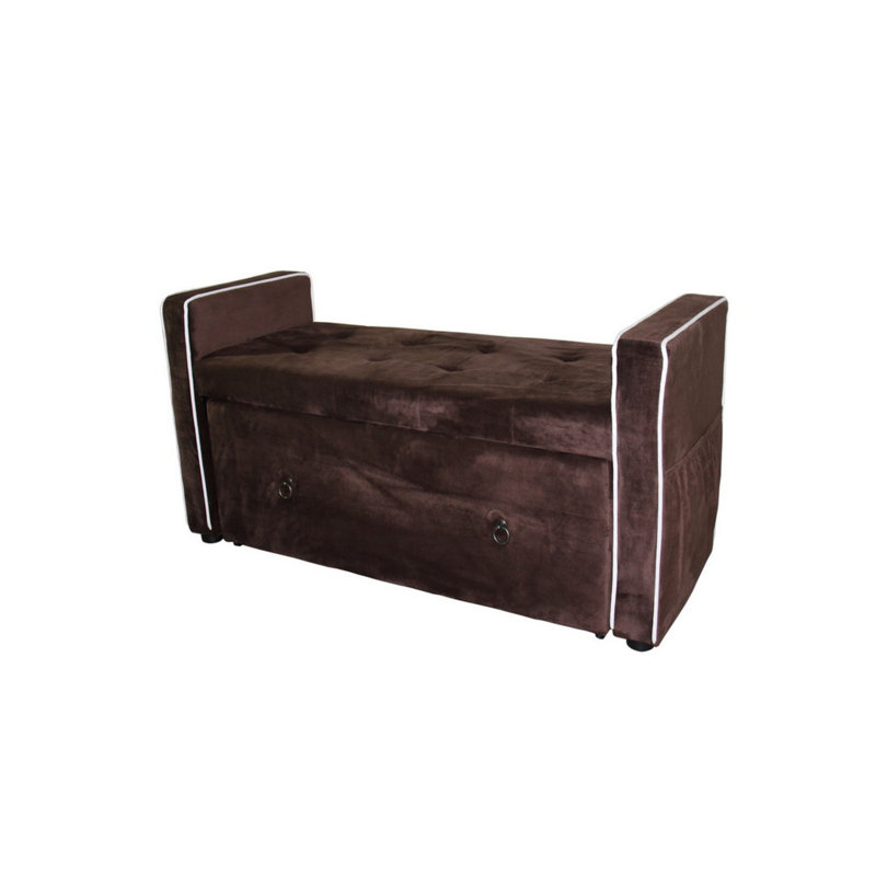 Banc de rangement pour chaussures 22 po, suède brun