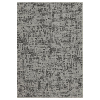 Tapis d'extérieur abstrait gris / beige / noir 8 pi x 10 pi (8 pi x 10 pi), tapis moderne, à poils courts et résistant aux taches - salon, chambre à coucher, salle à manger et cuisine