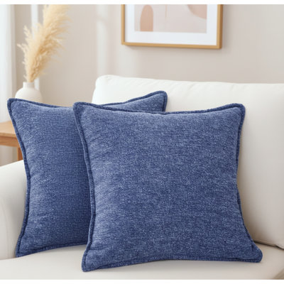 Ensemble de 2 housses de coussin en chenille à texture douce