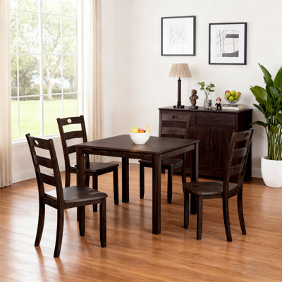 4 - Person Modern Solid Wood Square Dining Table Set by Lark Manor