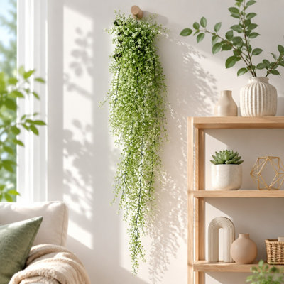 Artificial Hanging Green Leaves And Flowers Wall Hanging Decoration Garland For Indoor Outdoor Wall Decor Home Bedroom Living Room Boho Wall Ornament