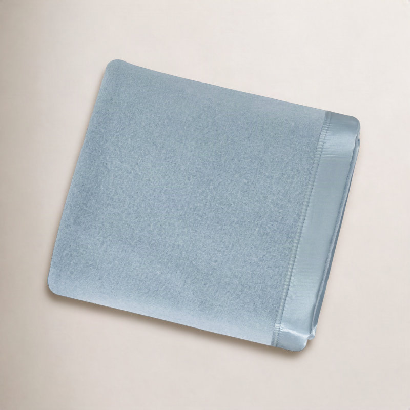 Couverture en laine Adli, Bleu, Très grand