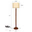 Lampe sur pied traditionnelle à abat-jour tambour de 155 cm de hauteur avec base perlée