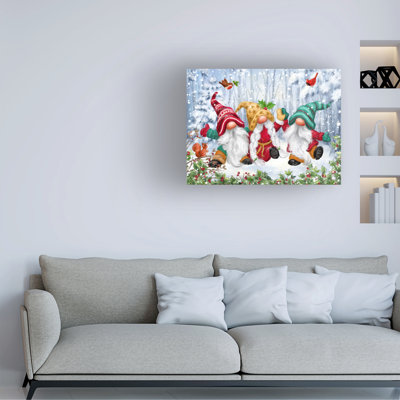 Jean Francois Three Winter Gnomes Canvas Art