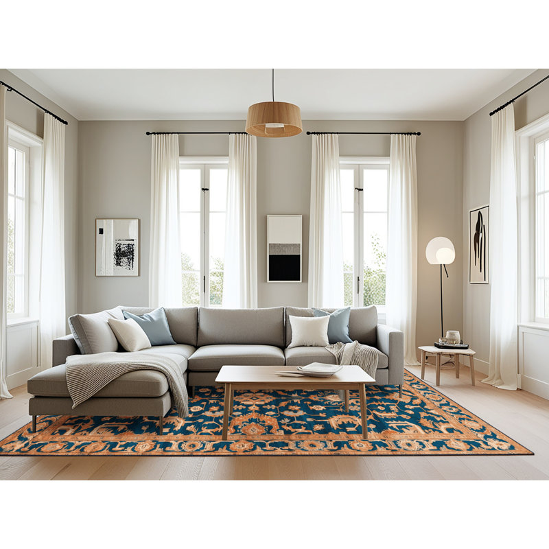 Tapis turc gris lavable à la machine, Rectangulaire 8 pi x 10 pi