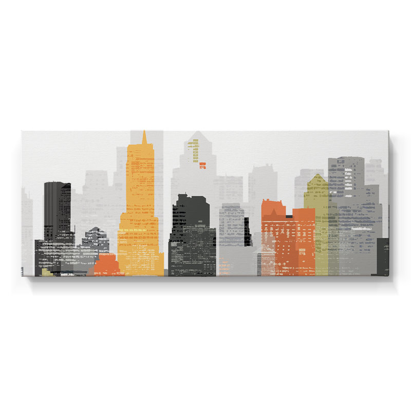 Element City - Toile tendue avec châssis - Prêt à accrocher, H 12 po x l 30 po