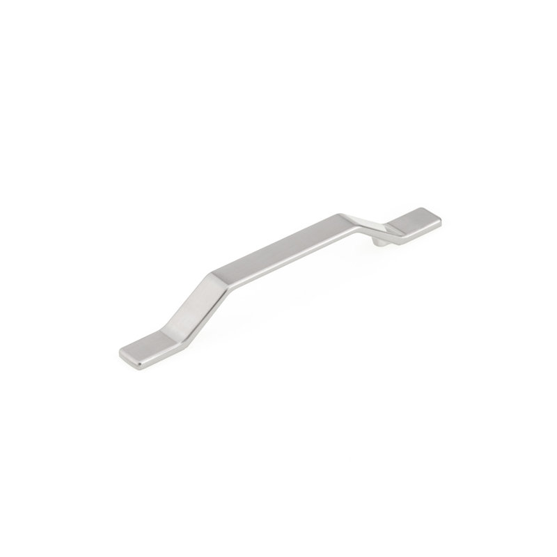 Poignée barre 5 1/32 po en métal, Nickel brossé, 12 5/8"