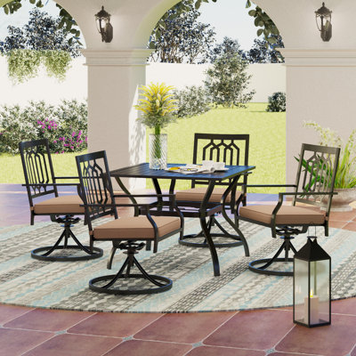 Argyri 4 - Person Patio Dining Set with Square Table , Cushions Included