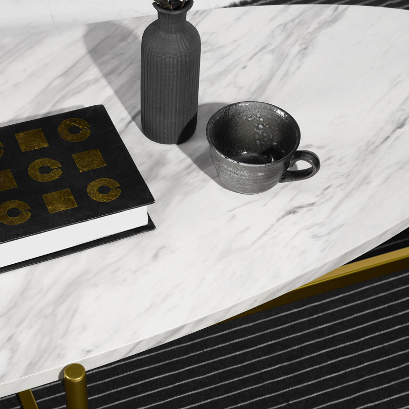 Rackerby Four Leg Coffee Table, Marble
