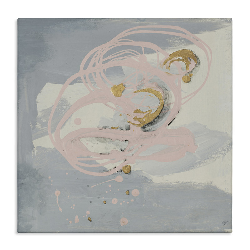 «Grey with Pink Swirl» par Patricia Pinto, H 36 po x l 36 po x P 1,5 po