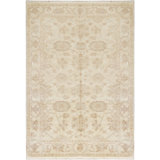 Hand-Knotted High-Quality Ivory and Ivory Area Rug