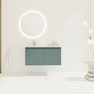 Meuble-lavabo 36 po avec charnières à fermeture en douceur - Armoire murale à 2 portes