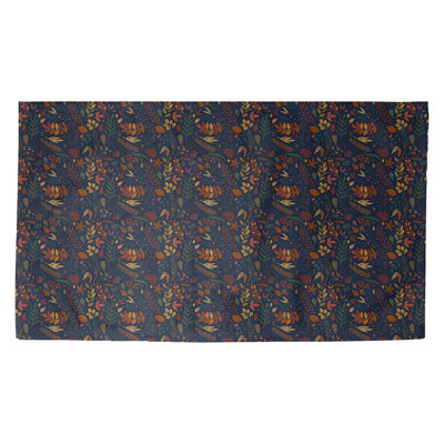 Tapis bleu/brun fait main