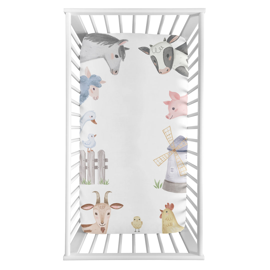 Farm Animals Fitted Crib Sheet Sweet Jojo Designs