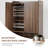 Spacious 6-Tier Shoe Cabinet Set – Double Doors, Adjustable Shelves, Hooks – Freestanding Wooden Entryway Organizer – Modern Hallway Storage – Dark Walnut Finish, Set of 2, Overall Dark Walnut Color-970853834