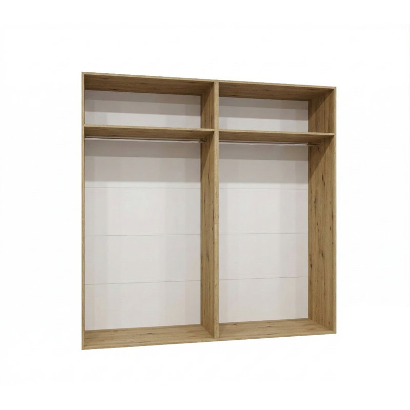 Manufactured Wood Wardrobe, artisan oak + handles: cashmere