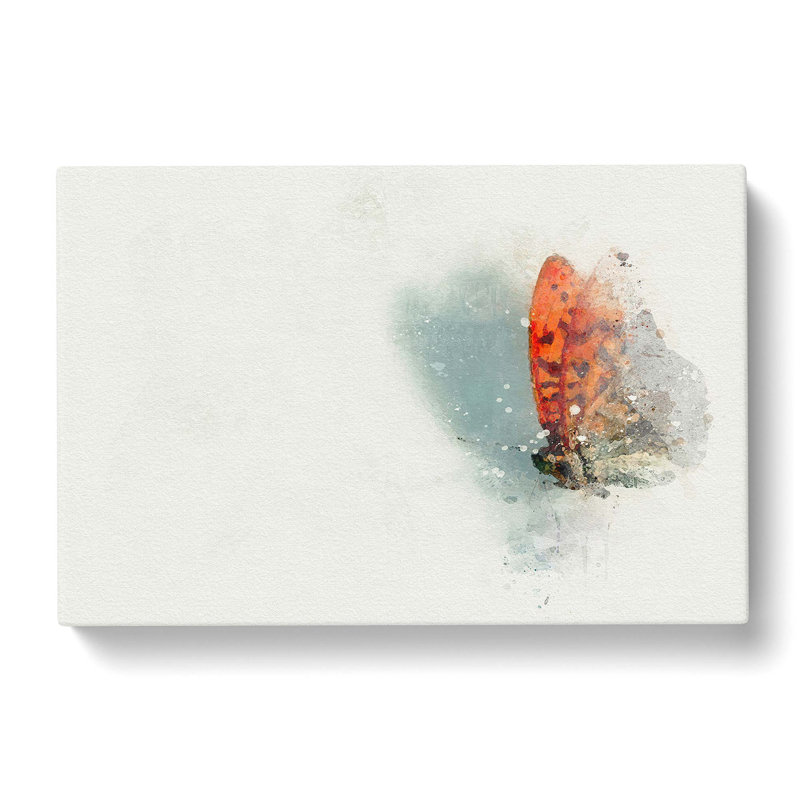 Orange Butterfly On A Thistle In Abstract - Wrapped Canvas Print, 40cm H x 60cm W x 3cm D