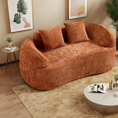Canapés à compression, canapé compact en chenille 2 places pour petite maison