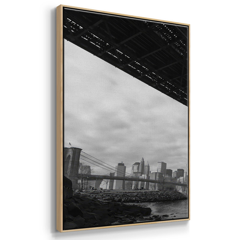 Manhattan Bridge, impression sur toile 3 pièces, H 40 po x l 78 po x P 2 po, Naturel