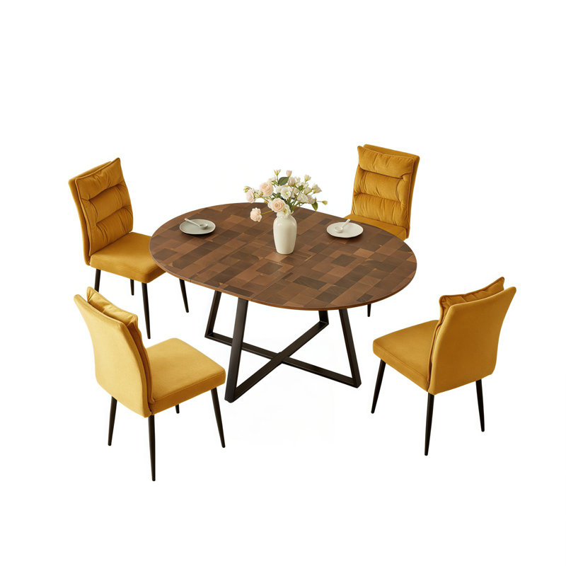 Dining Set, 4 Brown Chair