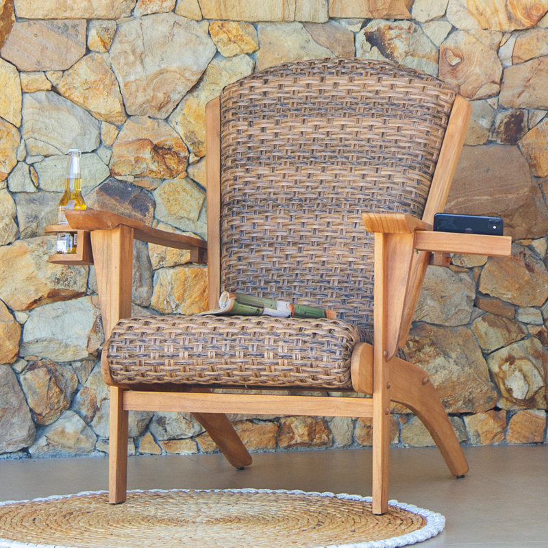 Demariea Indonesian Teak Outdoor Adirondack Chair Free Patio Cover