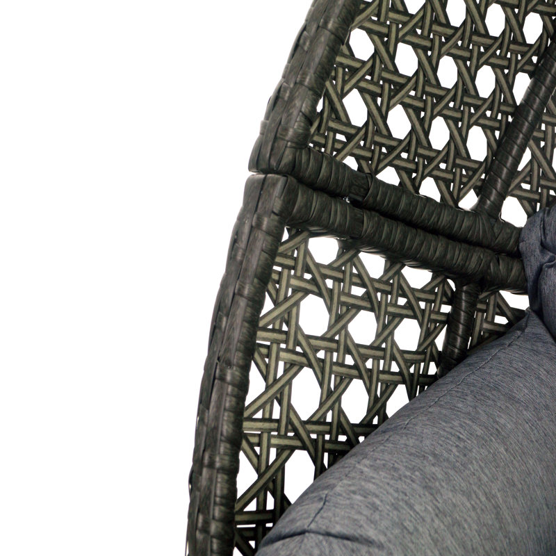 Gray Alloy Steel Double Seat Hanging Egg Chair with Cushions