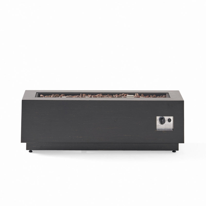 40" Outdoor 50,000 BTU Rectangular Iron Propane Fire Pit (Tank Cover Not Included)