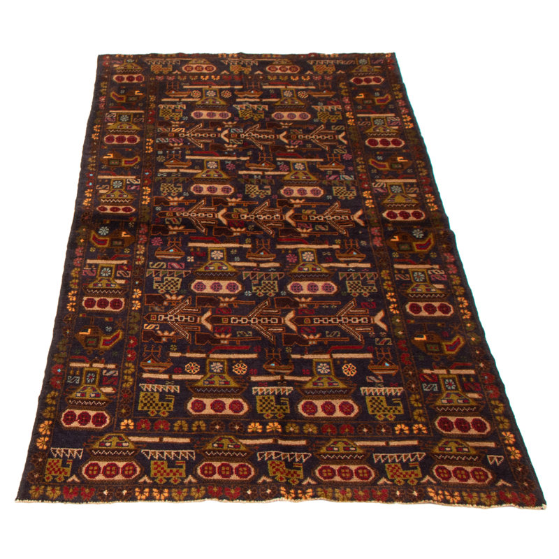 Tapis noir Rare War 3 pi 8 po x 6 pi 8 po