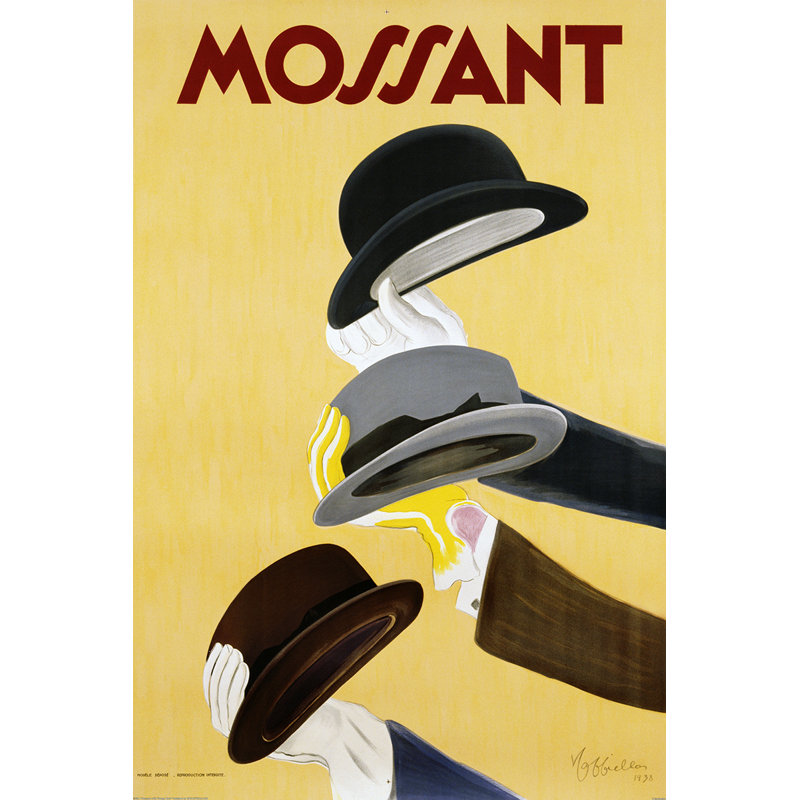 «Art for less», publicité rétro sur toile tendue «Mossant», H 18 po x l 12 po x P 1,5 po