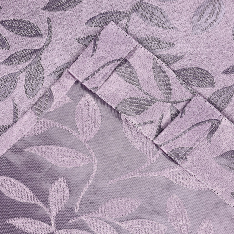  Leaves Pattern Machine Washable 100% Polyester Black Out Curtains with Back Tabs, 52" W x 84" L, Wisteria