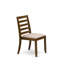 C48946F527224C75BE2FF48E17EE6A78 - Ensemble de salle à manger de 5 pièces comprenant une table ronde et 4 chaises empilables en tissu de lin, noyer antique