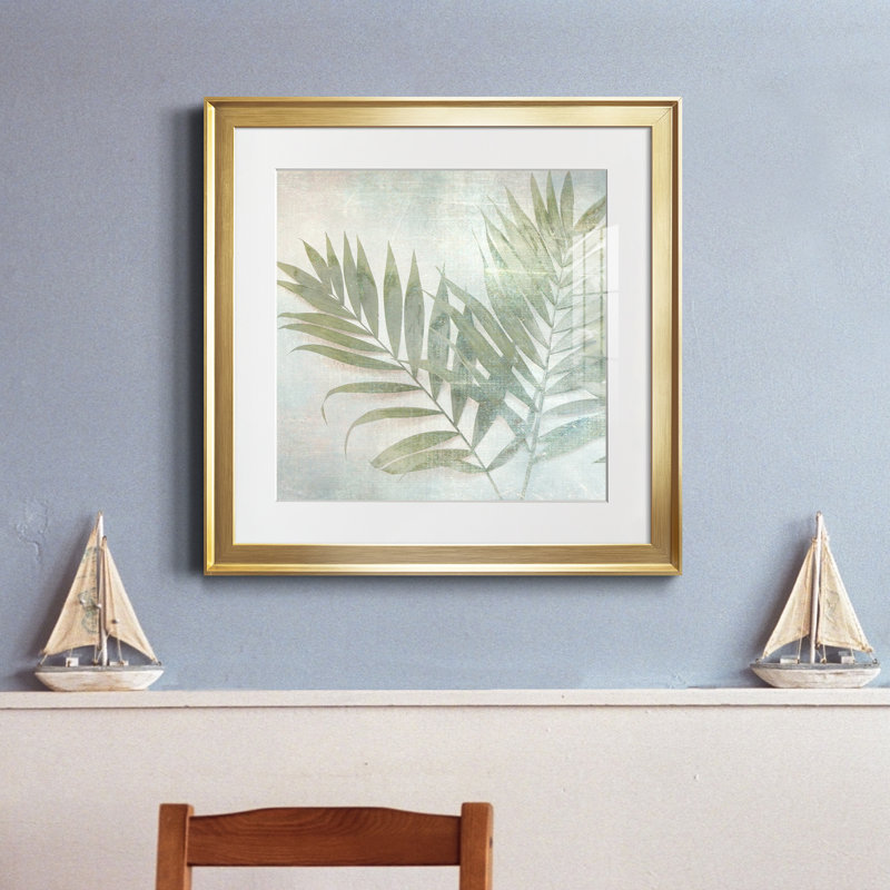 «Soft Leaves III» par J Paul, reproduction d'art sur papier encadrée, Papier encadré doré, H 17,5 po x l 17,5 po x P 1,5 po