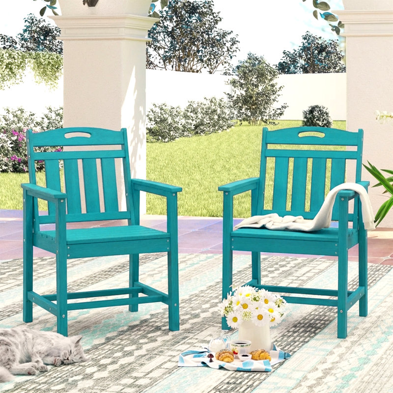 Chaises de salle à manger d'extérieur Danaka, Sarcelle