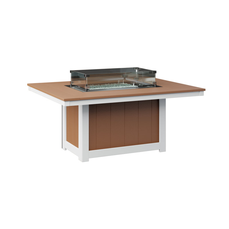 Berlin Gardens Donoma Rectangular Fire Pit Table, 24" H x 53.87" W x 41.37" D, Cedar