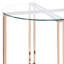 Élégante table de bout ronde en champagne avec verre transparent - Surface décorative ouverte à structure ouverte