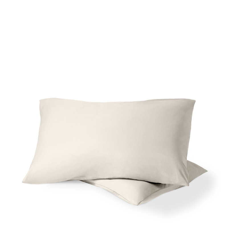 Organic 100% Cotton Percale Pillowcase, 2 King Pillowcases, French Beige