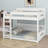 Queen Over Queen Bunk Bed With Storage Shelves & USB Ports-1180220549
