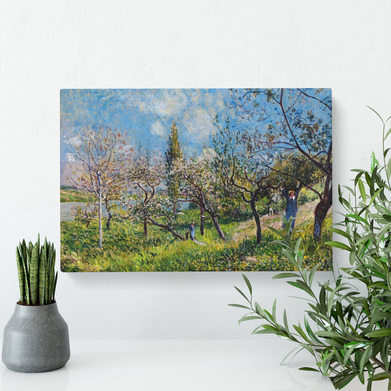 Orchard In Spring by Alfred Sisley - Wrapped Canvas Painting, 40cm H x 60cm W x 3cm D