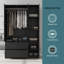 Grande armoire en bois de 70,8 pouces à trois portes avec deux tiroirs, des tablettes de rangement et une tringle-1627379224