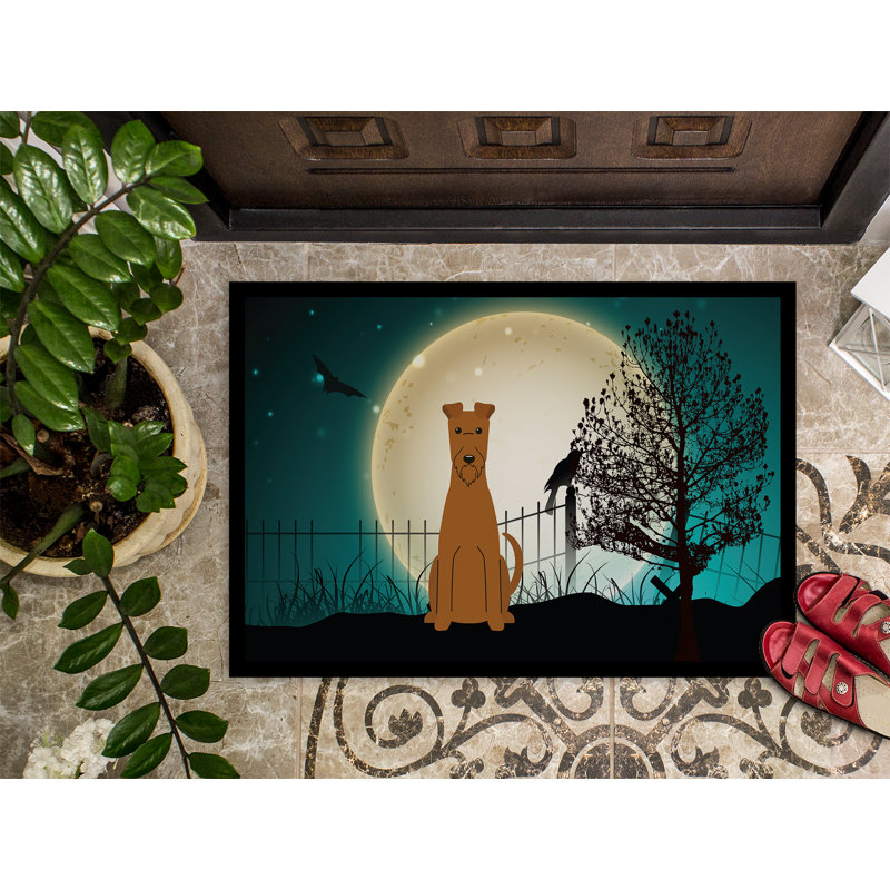 Tapis d'extérieur effrayant Terrier irlandais Caillo Halloween, Rectangle 1 pi 6 po x 2 pi 3 po