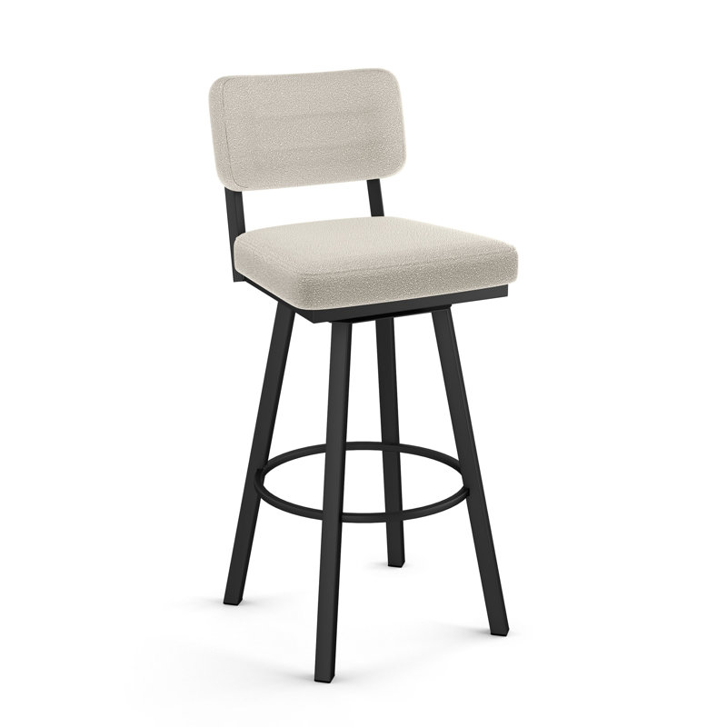 Amoriah Swivel Counter & Bar Stool, Black, Counter Stool (26.75" Seat Height), Cream