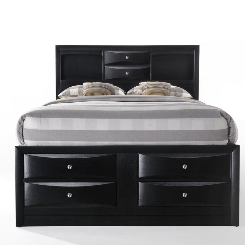 Ireland Black Finish Full Bed W/Storage