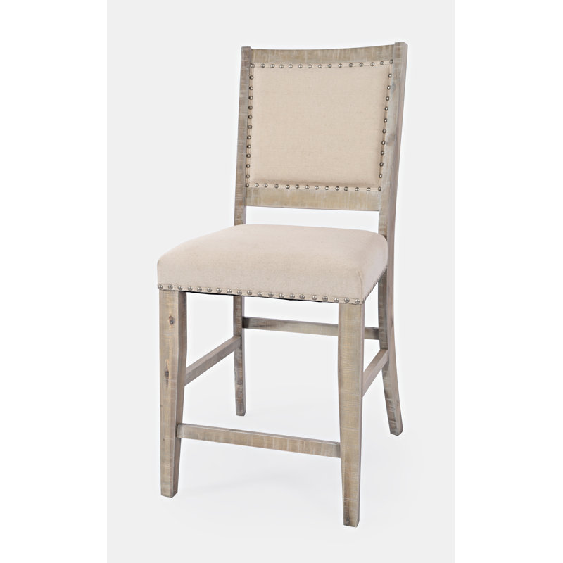 Alvord Upholstered Counter Stool with Solid Wood Frame, Ash