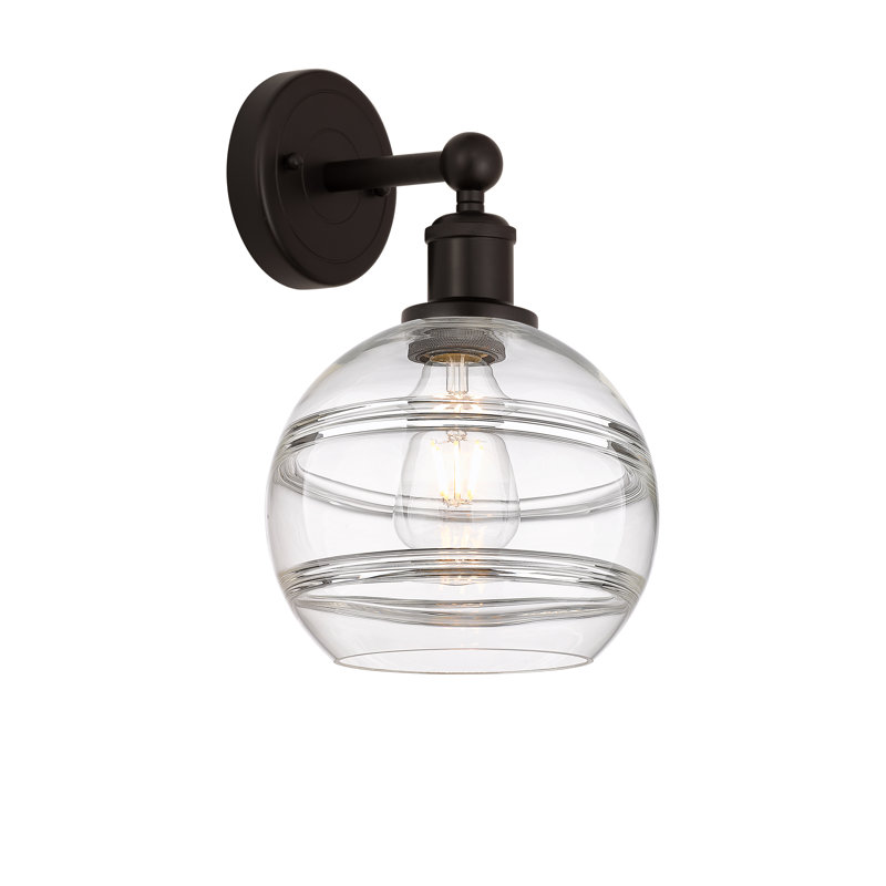 Applique murale 8 lumières Edison Bienes, Transparent, H 12,13 po x l 8 po x P 8,5 po, Bronze huilé