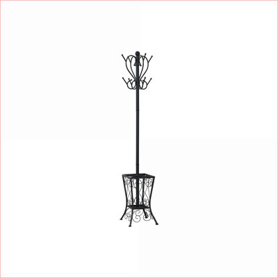 Portemanteaux avec 8 crochets Porte-parapluie, transitionnel H 71 po | Noir | Métal