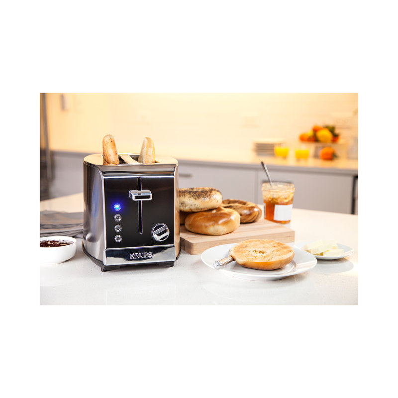 Stainless Steel 2-Slice Toaster with Wide Slots and Browning Control