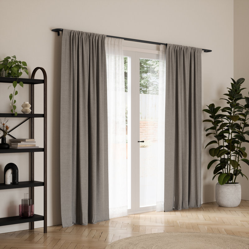 Twilight 146" Black Double Curtain Rod with Wrap-Around Design