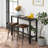 Table de bar d'extérieur 48 pouces avec plateau imperméable et structure en métal robuste
