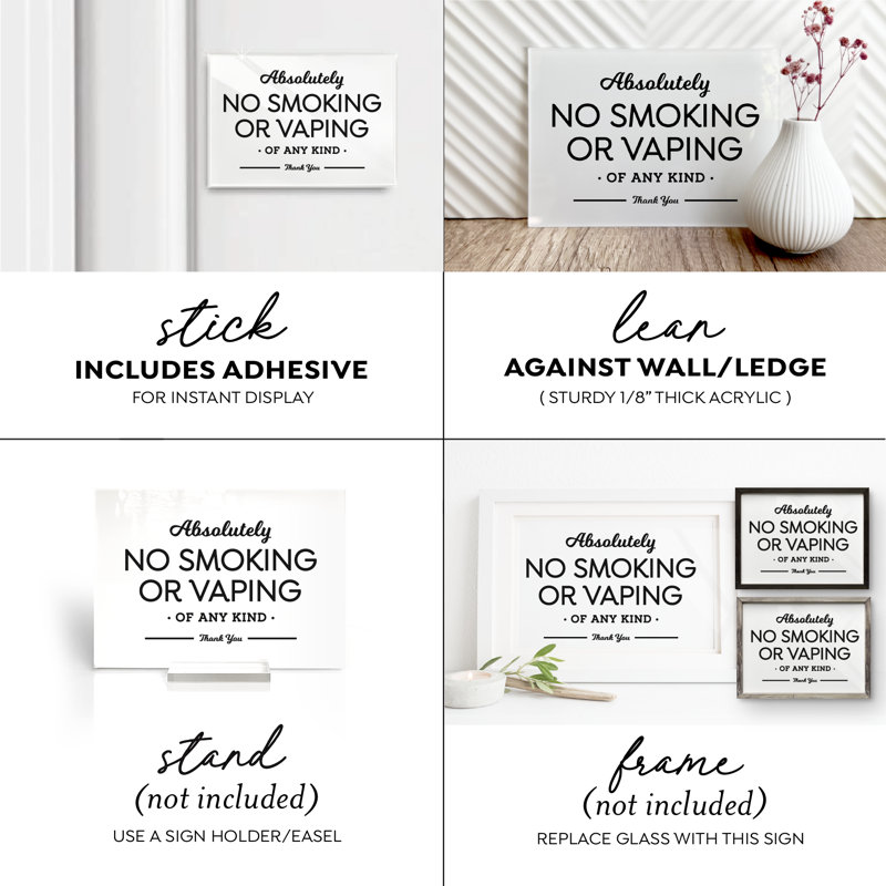 Enseigne de designer Absolument interdite à fumer ou à vaporiser